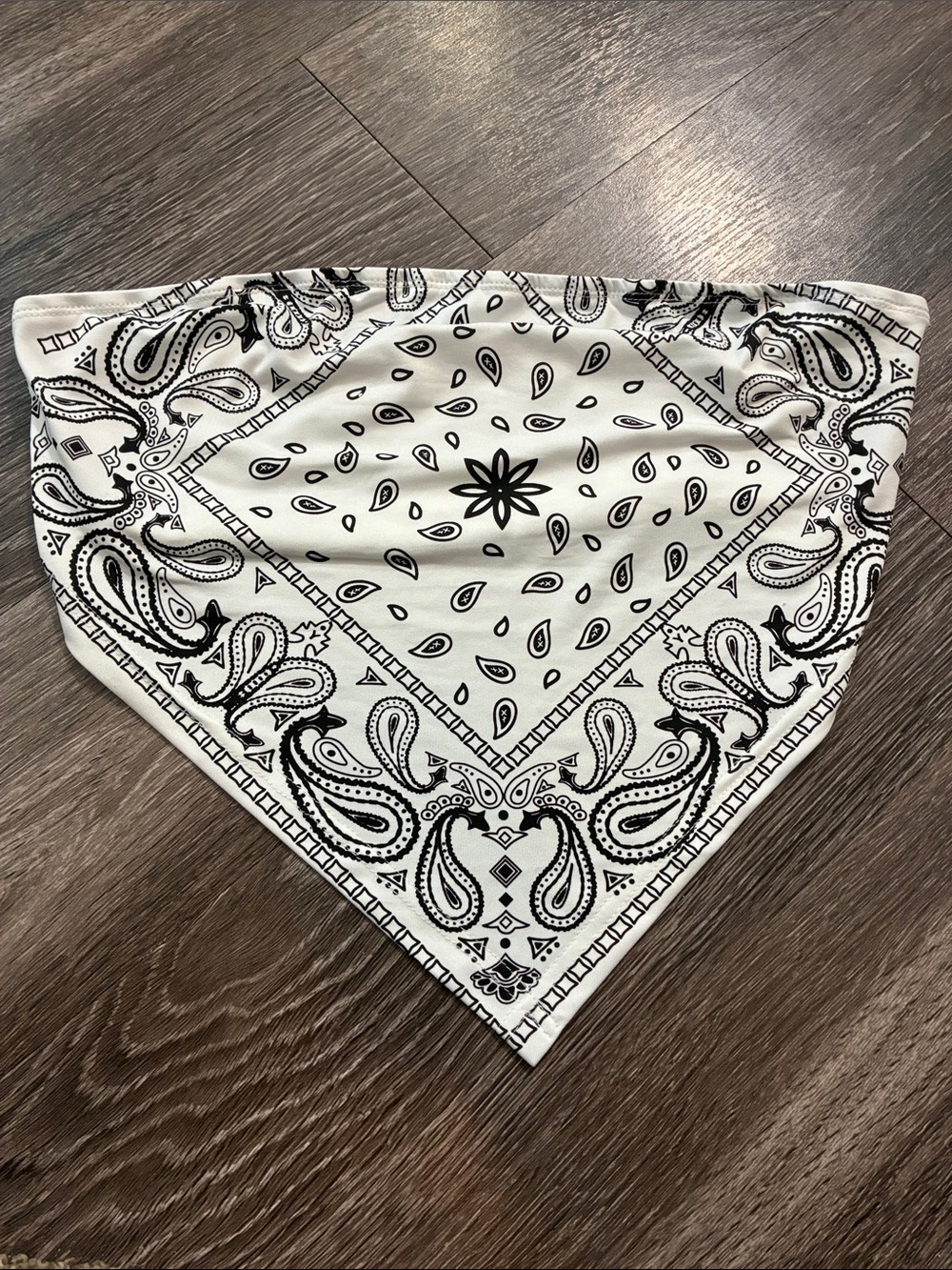 Black and White Paisley Bandana Headscarf - Women Accessories
